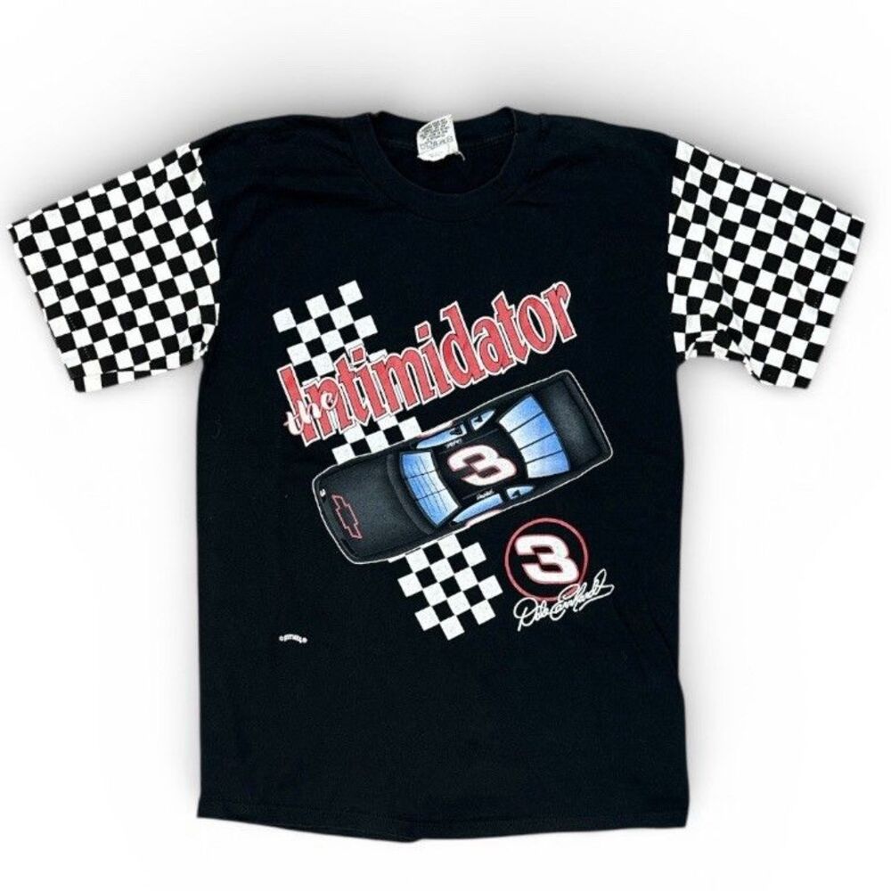 Vintage Dale Earnhardt Intimidator Shirt NASCAR Racing Checker Nutmeg M USA 90s